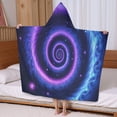 thumbnail image 5 of Blue Purple Tie Dye Mandala Pattern Hooded Bath Towel，60"x35" for Ages 3 To 12 Kids, Quick Dry Lightweight Soft Microfiber Hood Beach Towel Cover Up for Kids, 5 of 7