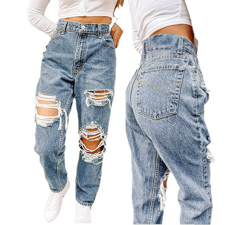 Women's Jeans High Waist Flap Pocket Side Cargo Jeans Jeans for