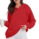 thumbnail image 1 of ICHUANYI Clearance Women's Casual Color Long Sleeve Zipper Pullover Hooded Tops With Pocket(Red, XXL) ICHUANYI WER2023081506389, 1 of 7