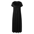 thumbnail image 4 of adviicd Robes d'Été pour Femmes Robe Décontractée Ample Unie Maxi Robe de Plage Sans Manches Noire,m, 4 of 5