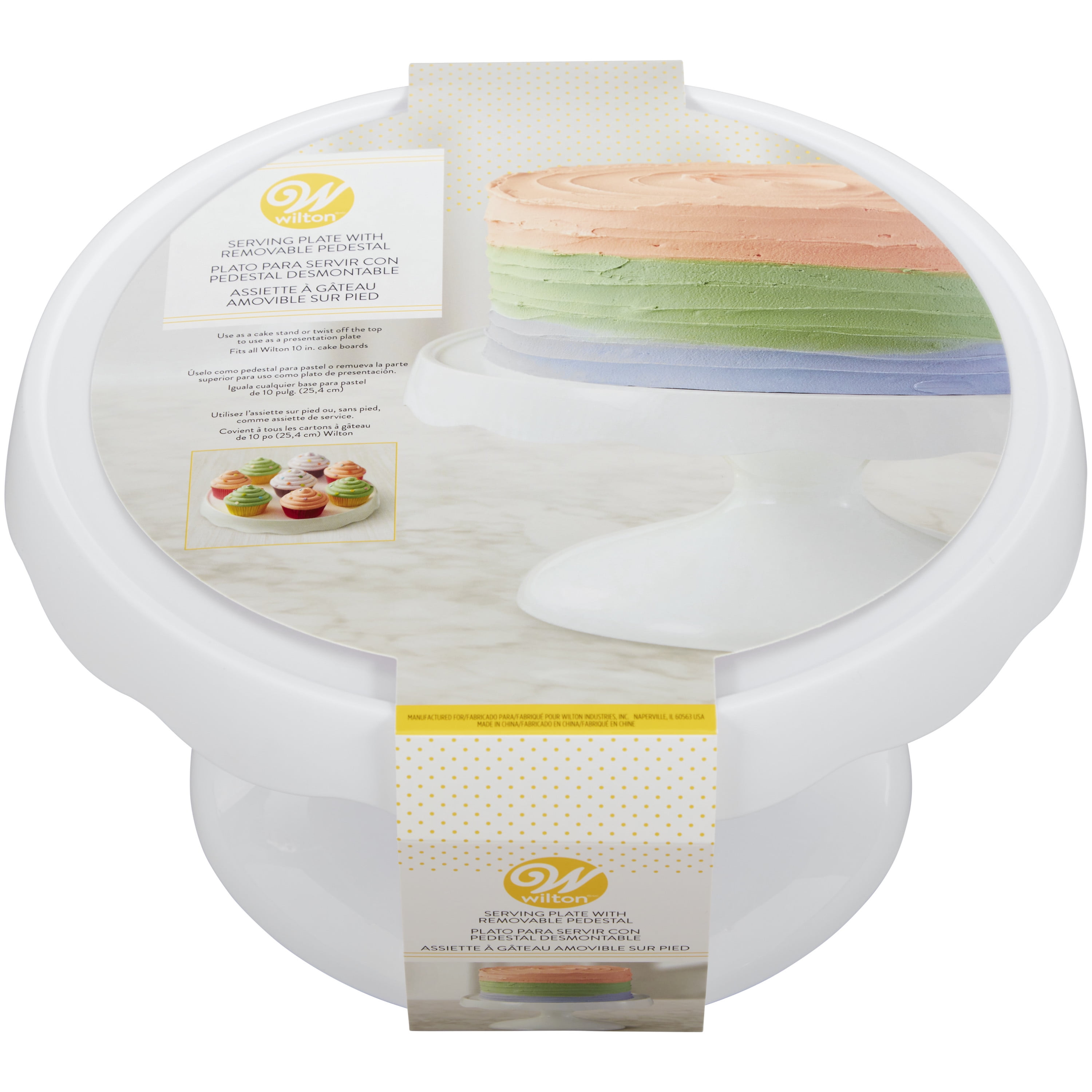 Wilton 2-in-1 Pedestal Cake Stand and Serving Plate, 10-Inch Round Stand
