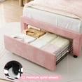thumbnail image 6 of Ataucjin Twin Upholstered Smart LED Bed Frame with Adjustable Bear Headboard,Velvet Princess Platform Bed Frame for Girls,Wooden Slats Support,No Box Spring Needed,Easy Assembly,Pink, 6 of 8