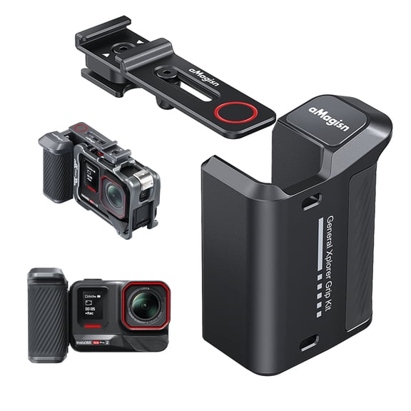 GAEKOL Camera Grip Holder for Insta360 Ace Pro2/Ace Pro,Camera Extension Bracket with Shutter Button for DJI Action 5 Pro/4 3 GoPro Hero 13 12 11 10 9