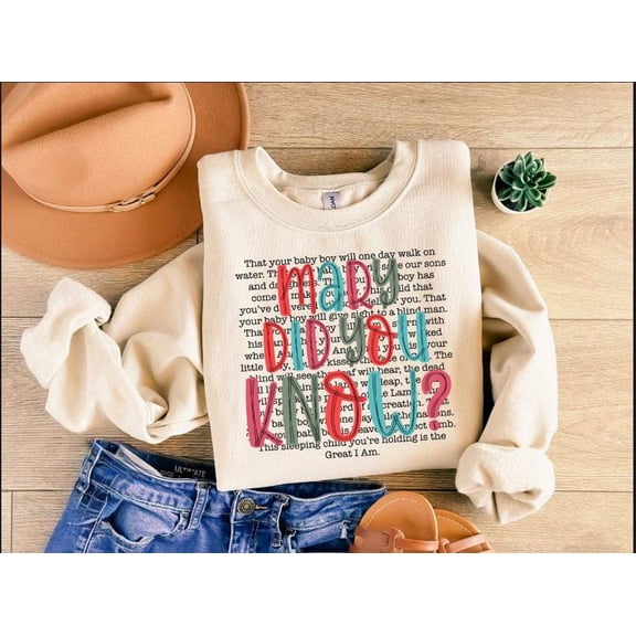 Christian Christmas Sweatshirt, Mary Did You Know Christmas Shirt, Christmas Jesus shirt, Christmas Sweater, Christian Gift Long Sleeve