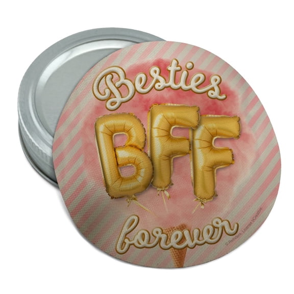 Besties BFF Forever Ice Cream Balloons Cone Pink Stripes Round Rubber Non-Slip Jar Gripper Lid Opener