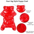 thumbnail image 3 of Reflective Cozy Waterproof Windproof Dog Snowsuit Cute Warm Fleece Padded Cold Weather Pet Clothes - Red Four-leg Style,L, 3 of 7