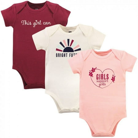 UPC: 0660168165241 | Hudson Baby Infant Girl Cotton Bodysuits Bright Future 3-6 Months