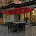 thumbnail image 2 of Costway 15FT Twin Patio Double-Sided Umbrella 48 Solar LED Lights Crank Outdoor Wine, 2 of 10