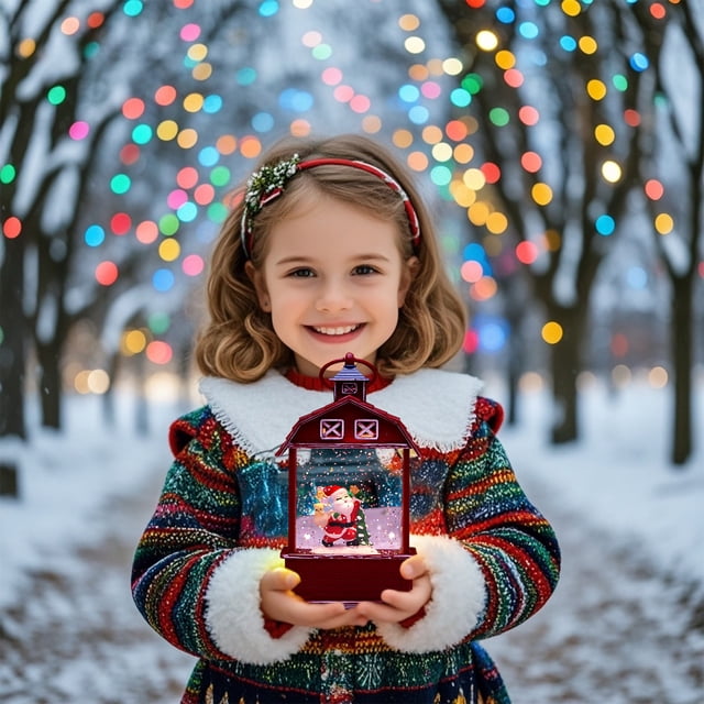 pstuiky Decoración navideña Exquisitas lámparas de viento navideñas Lámpara de aceite pequeña Luminosa navideña Luz de noche para casa pequeña Regalos de escritorio Adornos Capacidad de líquido (100