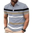 thumbnail image 2 of Afdoent Mens Polo Shirts Men's Summer Lapel Short Sleeve Shirt Color Block Fashion Casual Business Large Sized Breathable Beach Vacation Shirts For Men, 2 of 5