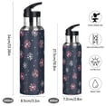 thumbnail image 2 of Yayeee 33oz Insulated Water Bottle Double Wall Stainless Steel with Flip Straw Lid, Red Fireworks Pattern, 2 of 7