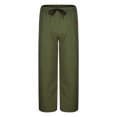 thumbnail image 3 of Fnooota Men's Athletic Pants, Elastic Waist Drawstring Casual Relaxed Fit Straight Leg Pants Army Green Size M, 3 of 5
