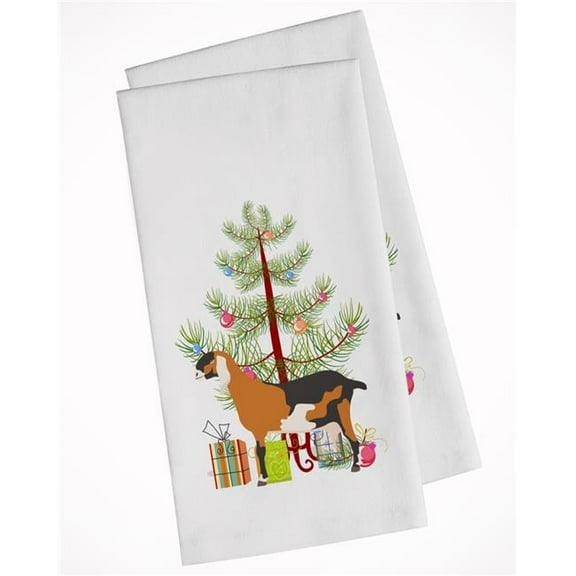 Anglo-nubian Nubian Goat Christmas White Kitchen Towel - Set of 2