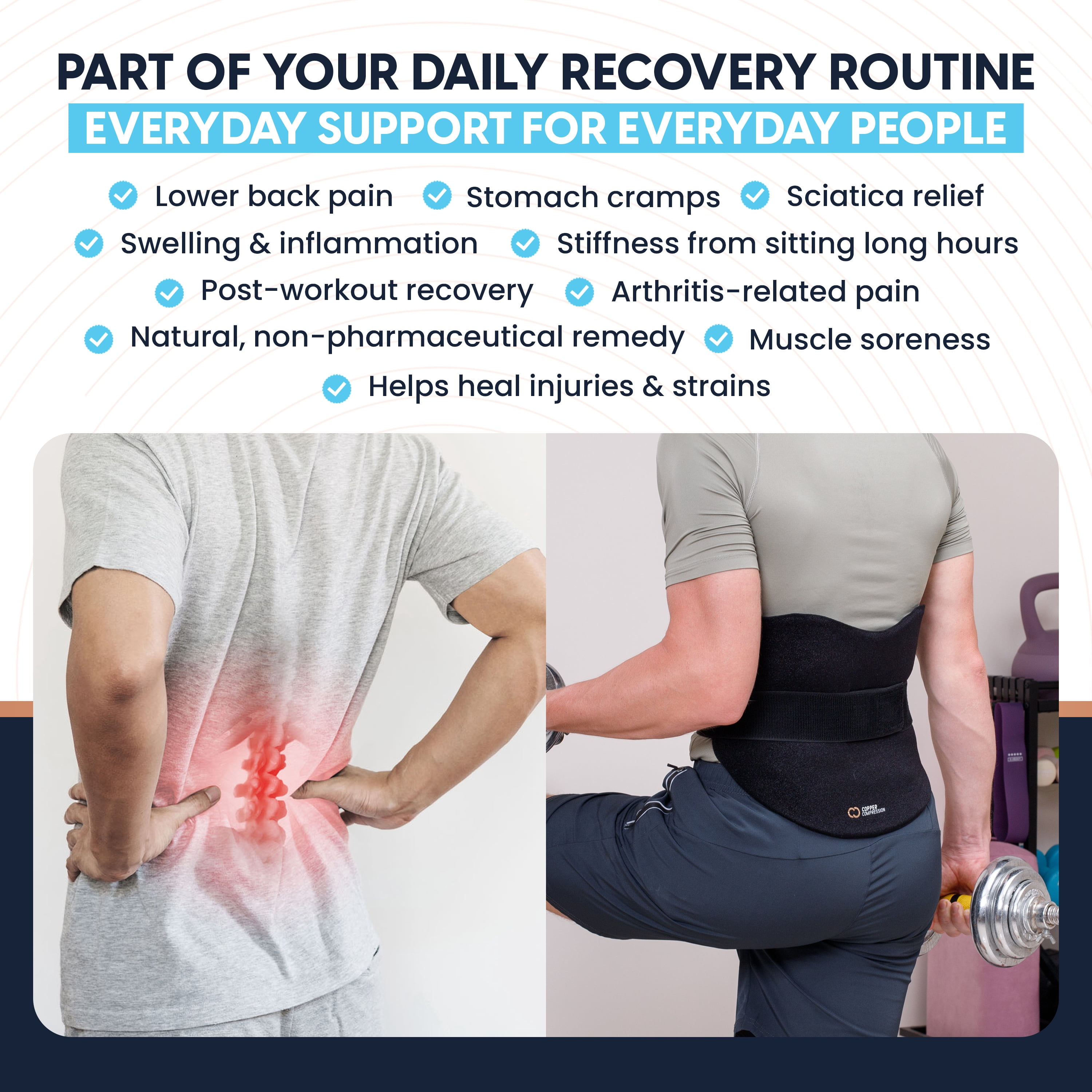CopperFreeze™ Back & Stomach & Body Wrap – Hot & Cold Therapy Support