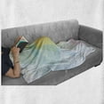 thumbnail image 6 of Abstract Soft Flannel Fleece Throw Blanket, Pale Modern Rainbow Ombre Colored Image Squares and Sharp Lines, Cozy Plush for Indoor and Outdoor Use, 50" x 70", Pale Blue Yellow, by Ambesonne, 6 of 6