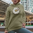 thumbnail image 2 of In a World Full of Roses, Be a Daisy Quote with Butterflies Art Merch Gift, Sand Hooded Sweatshirt or Hoodie, Medium, 2 of 5