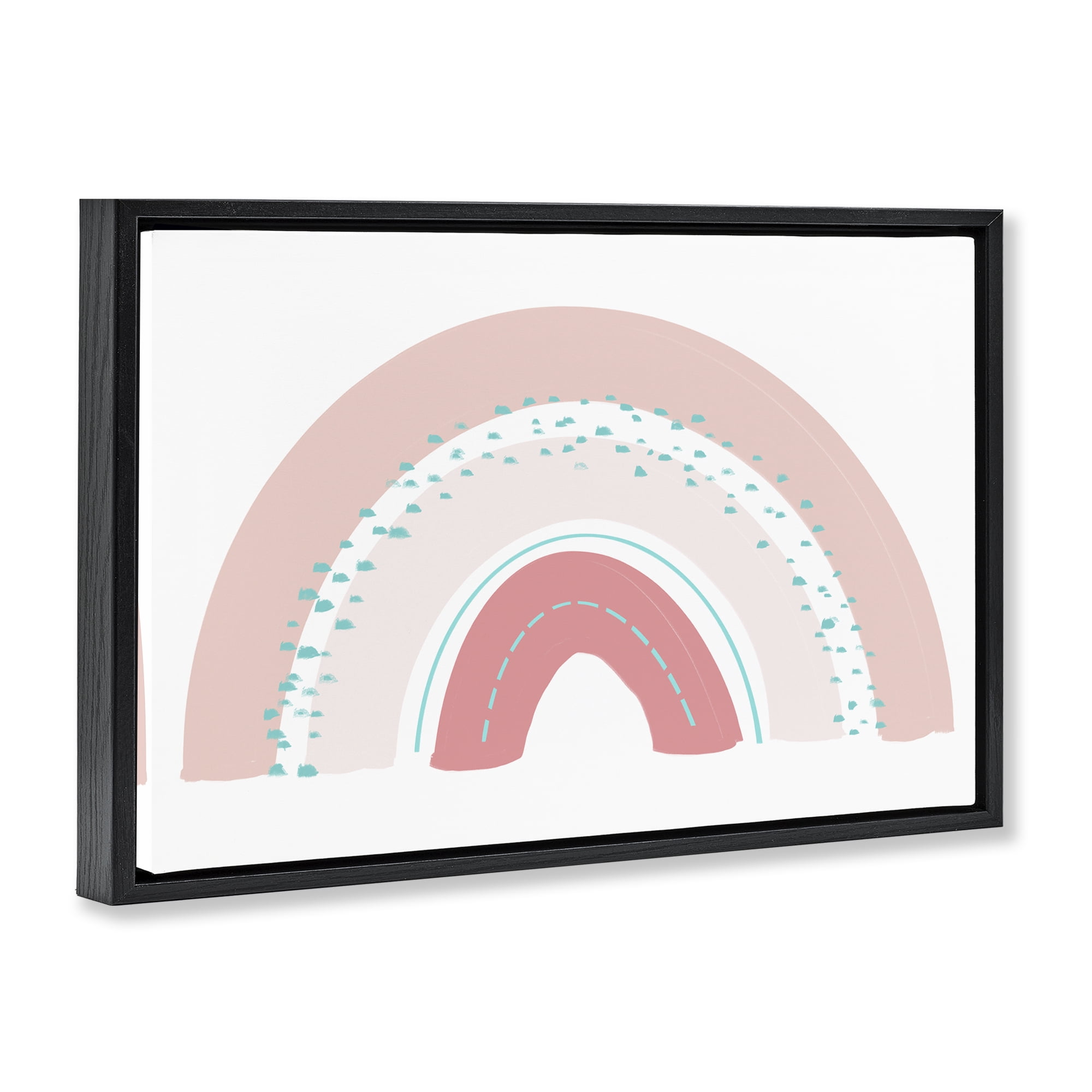 Stupell Industries Pink Rainbow with Speckles Black Framed Floater Canvas Wall Art, design by Emily Navas