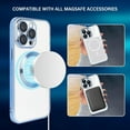 thumbnail image 2 of ShellTech Compatible with iPhone 15 Pro Max Magnetic Clear Case,Luxury Plating Electroplated Transparent Shockproof MagSafe Case with Full Camera Lens Protector for Women Girl Men,Blue, 2 of 5