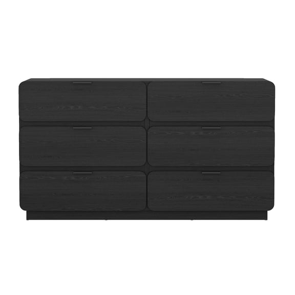 Chrystie Contemporary Modern 60" Dresser in Black (6-Drawer)