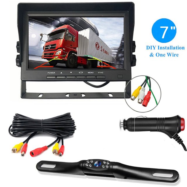 Sistemas de Cámaras de Respaldo Automotrices,Heavy Duty Cámara de marcha atrás 7inch Monitor de visión trasera Kit de marcha atrás para Camión Caravana Autobús