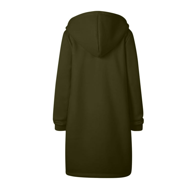 Long Hoodie Womens Zip Up Hoodies Jacket Long Sleeve Fall Winter Hooded Tunic Sweatshirts Trendy Oversized Fleece Jackets Coats Long Hoodies for Women Walmart