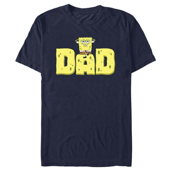 Men's SpongeBob SquarePants Dad Sponge Graphic Tee Navy Blue 3X Large