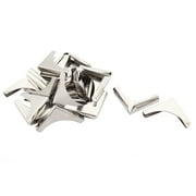 Home Metal Triangular Shaped Album Book Menu Corner Protector Silver Tone 20pcs