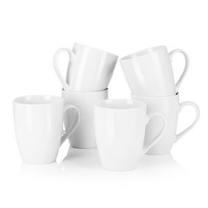 Vancasso 11 oz Ceramic Coffee Mugs, Set of 6, White