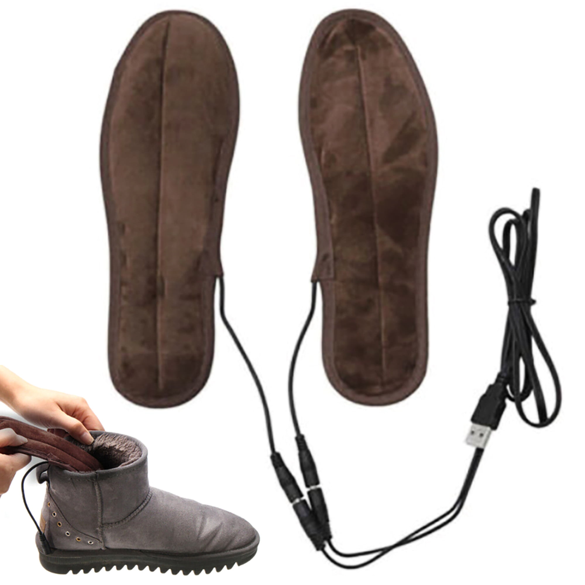 Heated Shoe Insoles USB Electric Powered Film Heater Feet Warm Socks Pads Foot 