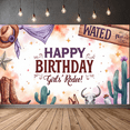 thumbnail image 5 of Western Theme Happy Birthday Banner Girls Rodeo Birthday Decoration Floral Design for Kids Party Outdoor Event Celebration, 5 of 6