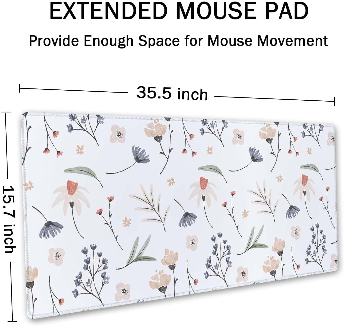 Extra Large Desk Mat, Flowers Desk Mat, Desk Mat Colorful, Cute Desk Mat, Desk Pad Cute, Desk Mat Extra Large, Large Mouse Pad, Full Desk XXL Extended Gaming Mouse Pad 35.4" X 15.7"