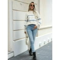 thumbnail image 2 of Women'S Casual Leopard Print Knitted Pullover Sweaters Long Sleeve Crew Neck Jumper Tops  L, 2 of 8