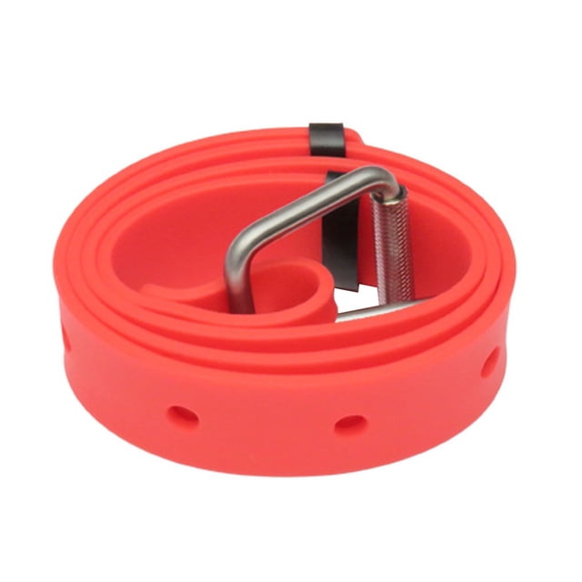 Diving Weight Belt Portable 1.3m Stainless Steel Buckle Non-slip Anti-rust Belts Underwater Rescuing Freediving Swim Accessories Red