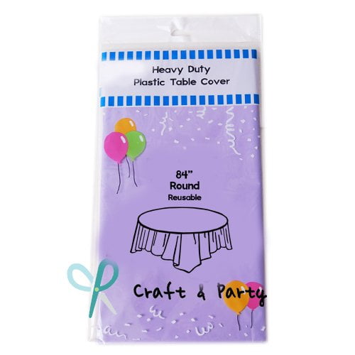 (12pack) Heavy Duty Plastic Table Covers Tablecloth (Reusable) (Round