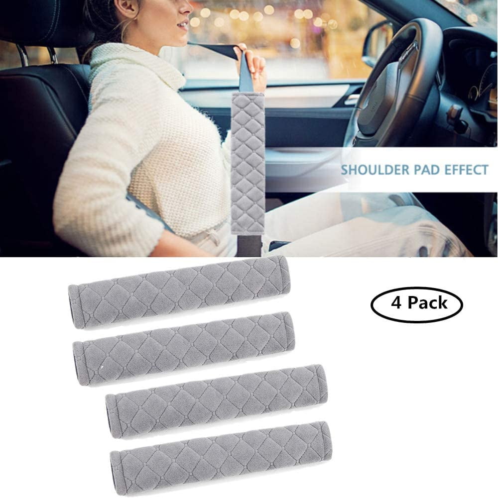 1 Pair Car Auto Seat Belt Cover Plush Car Harness Soft Shoulder Pad Strap Wrap 