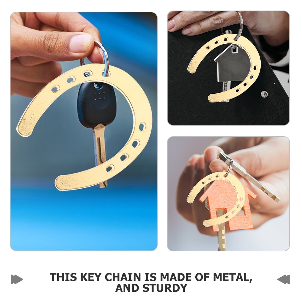 15 Pcs Lucky Horseshoe Keychain Small Key Ring Pendant Decor for Wedding Key Rings DIY DIY Horseshoes Pendants Office