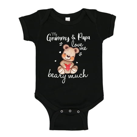 

My Grammy and Papa Love Me Beary Much Baby Bodysuit One Piece 24 mo Black