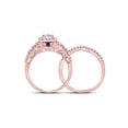 thumbnail image 4 of FB Jewels 14kt Rose Gold Round Diamond Bridal Wedding Ring Band Set 1 Cttw, 4 of 4