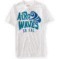 thumbnail image 1 of Aeropostale - Camiseta gráfica para hombre con diseño de ondas aerodinámicas, color blanco, talla mediana, 1 of 1