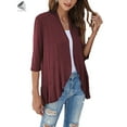 thumbnail image 4 of PULLIMORE Womens Lightweight Summer Cardigan Casual Open Front 3/4 Sleeve Cardigans Coat (2XL, Red), 4 of 8