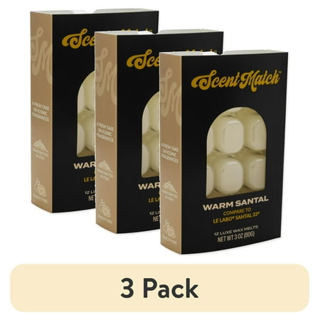 (3 pack) IllumiScents ScentMatch 3 oz Wax Melts Warm Santal (Compare to: Le Labo Santal 33)
