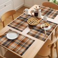 thumbnail image 5 of Orange Blue Checkered Placemats Set of 2 Fall Farmhouse Buffalo Plaid Place Mats Indoor Wipeable Table Mats Washable Cloth Dining Table Placemats for Kitchen Holiday Party Home Decor 13x19 Inch, 5 of 9