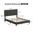 thumbnail image 2 of Bed Frame with Headboard Adjustable, Modern Linen Upholstered Twin Platform Bed Frame with Wooden Slat Support, No Box Spring Needed, 2 of 9