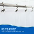 thumbnail image 3 of Kenney Erin Rust-Resistant Brushed Nickel Decorative Shower Curtain Hooks, Set of 12, 3 of 6
