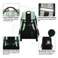 thumbnail image 4 of FORMRS Unisex Backpack Elementary School Travel Bookbag with Reflective Stripes, Green Stripe Pattern, 4 of 7