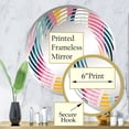 thumbnail image 3 of Designart "Striped Waves in Blue and Pink I" Striped Spiral Round Wall Mirror - Oval Printed Decorative Mirror - Multiple Color Options, 3 of 5