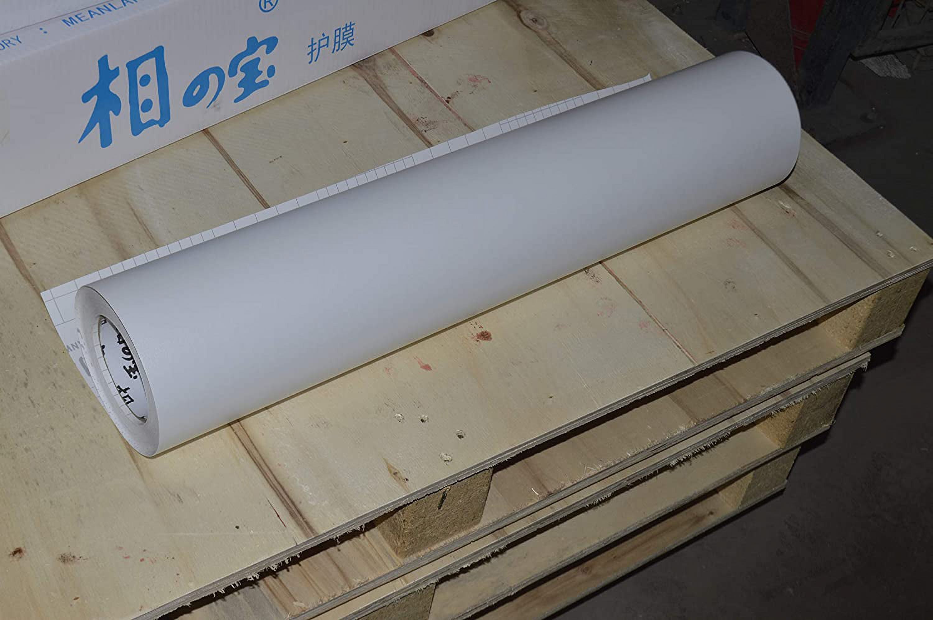 INTBUYING 3mil Cold Laminating Film 0.69x31 Yard (25inchx93ft) Glossy Vinyl Roll Lamination Film (Leather Grain) for Office Supplies