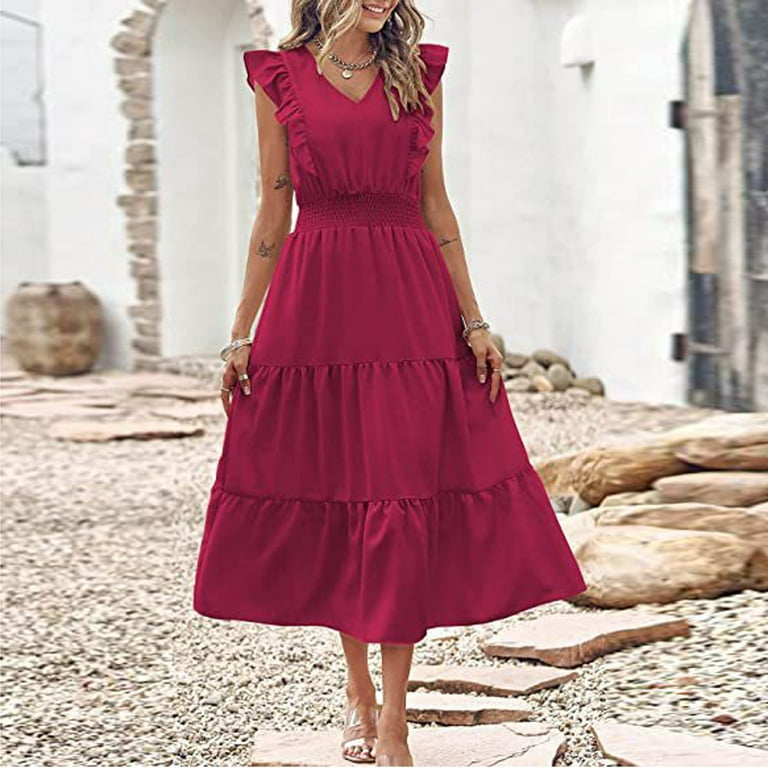 Petite red cheap dresses with sleeves