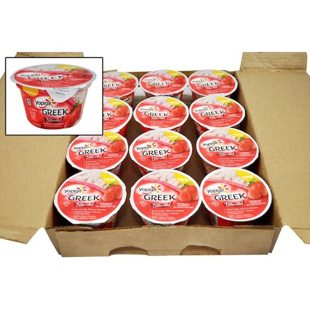 Yoplait Fat Free Blended Strawberry Raspberry Greek Yogurt, 5.3 Ounce -- 12 per Case.