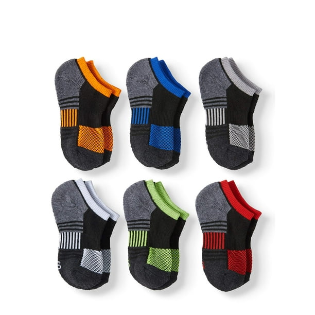 Athletic Works Athletic Works Boys' No Show Socks, 6 pack Walmart